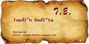 Topán Beáta névjegykártya