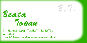 beata topan business card